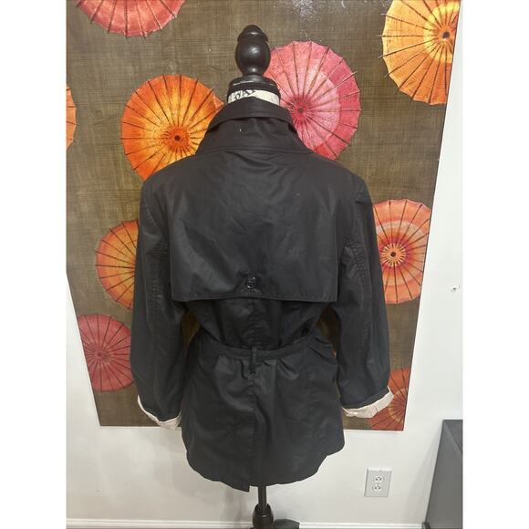 H&M Belted Trench Coat W/Pink Lining & Cuffs Dark Academia Chic Streetwear Sz 14 - Picture 4 of 8